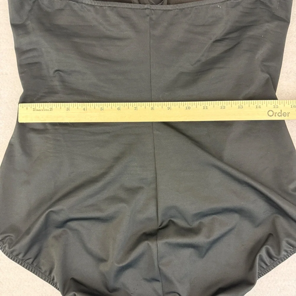 Trimshaper Swimsuit‎ Women 18 Black One Piece Ruched Tummy Control Adjustable